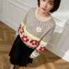 Women’s Ivory Nordic Fair-Isle Crew-Neck Pullover — Style 3201 - KnitwearSource