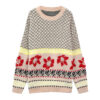 Women’s Ivory Nordic Fair-Isle Crew-Neck Pullover — Style 3201 - KnitwearSource