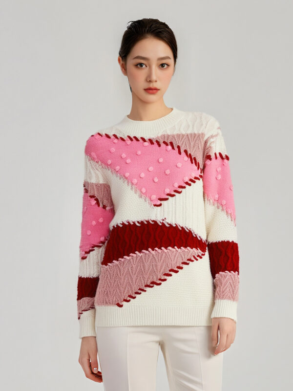 Women's Crew Neck Long Sleeve Sweater Manufacturer - MOQ 100 pcs - Style 37002