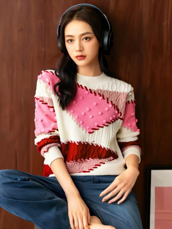 Women's Crew Neck Long Sleeve Sweater Manufacturer - MOQ 100 pcs - Style 37002
