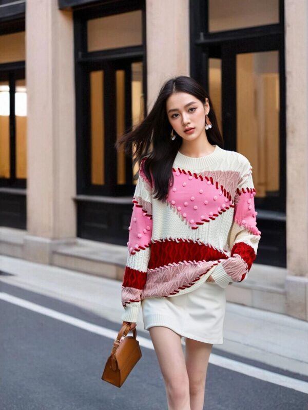 Women's Crew Neck Long Sleeve Sweater Manufacturer - MOQ 100 pcs - Style 37002