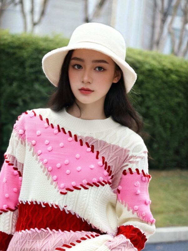 Women's Crew Neck Long Sleeve Sweater Manufacturer - MOQ 100 pcs - Style 37002