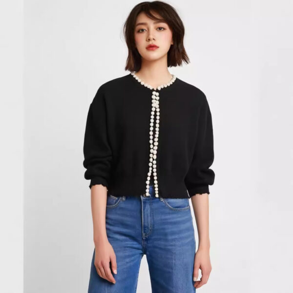 Women's Cardigan Crew Neck Long Sleeve Sweater Manufacturer - MOQ 100 pcs - Style 37004