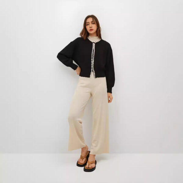 Women's Cardigan Crew Neck Long Sleeve Sweater Manufacturer - MOQ 100 pcs - Style 37004