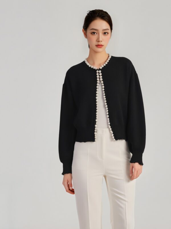 Women's Cardigan Crew Neck Long Sleeve Sweater Manufacturer - MOQ 100 pcs - Style 37004