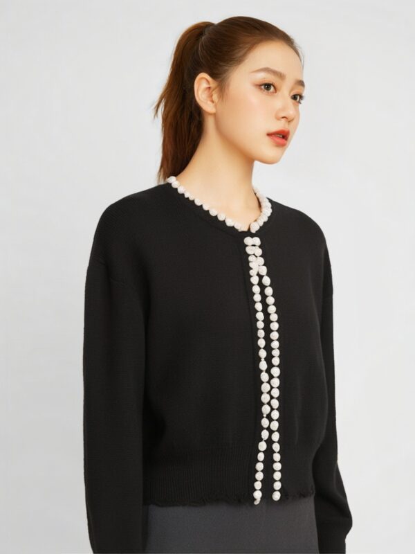 Women's Cardigan Crew Neck Long Sleeve Sweater Manufacturer - MOQ 100 pcs - Style 37004