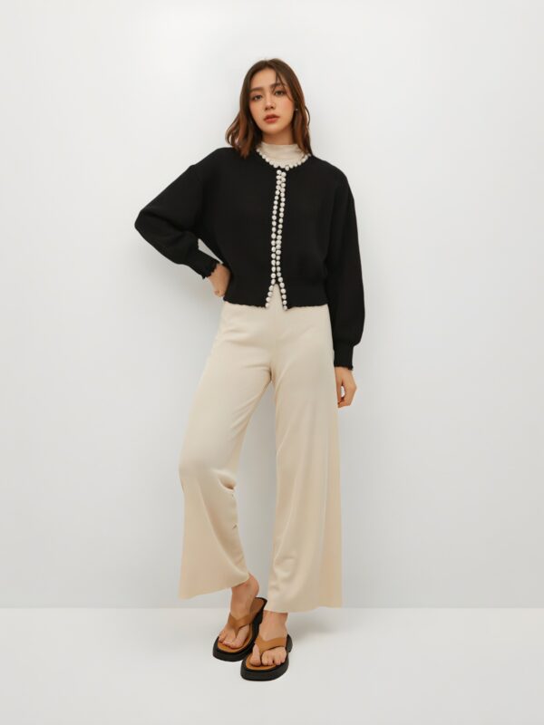 Women's Cardigan Crew Neck Long Sleeve Sweater Manufacturer - MOQ 100 pcs - Style 37004