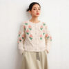 Women's Viscose Fiber Cardigan Crew Neck Long Sleeve Sweater Manufacturer - MOQ 100 pcs - Style 37013
