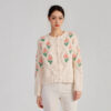 Women's Viscose Fiber Cardigan Crew Neck Long Sleeve Sweater Manufacturer - MOQ 100 pcs - Style 37013