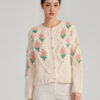 Women's Viscose Fiber Cardigan Crew Neck Long Sleeve Sweater Manufacturer - MOQ 100 pcs - Style 37013