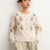 Women's Viscose Fiber Cardigan Crew Neck Long Sleeve Sweater Manufacturer - MOQ 100 pcs - Style 37013
