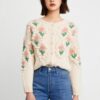 Women's Viscose Fiber Cardigan Crew Neck Long Sleeve Sweater Manufacturer - MOQ 100 pcs - Style 37013