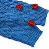 Women’s Cobalt Blue Cable Red-Rose Appliqué Sweater — Style 41027 - KnitwearSource