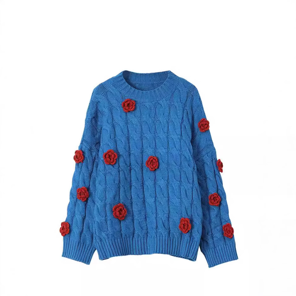 Women's Viscose Fiber Pullover Crew Neck Long Sleeve Sweater Manufacturer - MOQ 100 pcs - Style 41027
