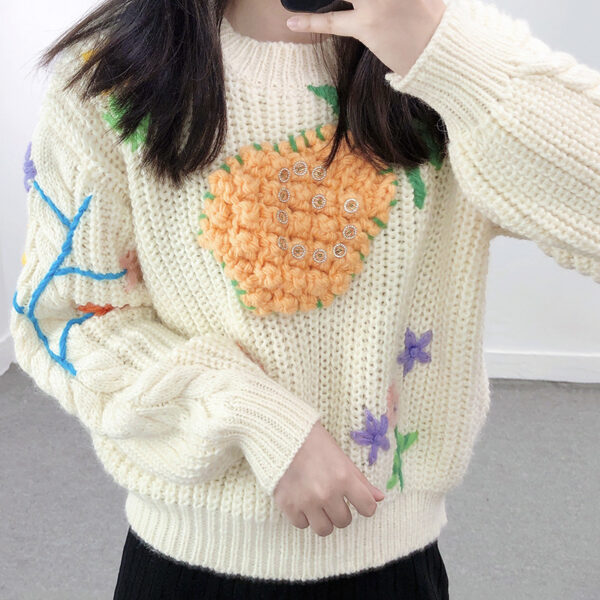 Women's Pullover Crew Neck Long Sleeve Sweater Manufacturer - MOQ 100 pcs - Style 41042