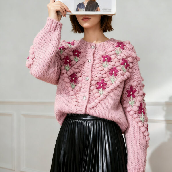 Women's Cardigan Crew Neck Long Sleeve Sweater Manufacturer - MOQ 100 pcs - Style 41044 Women's Cardigan Crew Neck Long Sleeve Sweater Manufacturer - MOQ 100 pcs - Style 41044