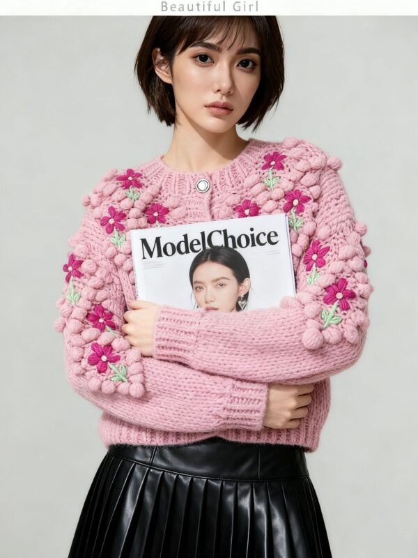 Women's Cardigan Crew Neck Long Sleeve Sweater Manufacturer - MOQ 100 pcs - Style 41044 Women's Cardigan Crew Neck Long Sleeve Sweater Manufacturer - MOQ 100 pcs - Style 41044