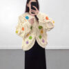 Women's Viscose Fiber Cardigan Crew Neck Long Sleeve Sweater Manufacturer - MOQ 100 pcs - Style 41049
