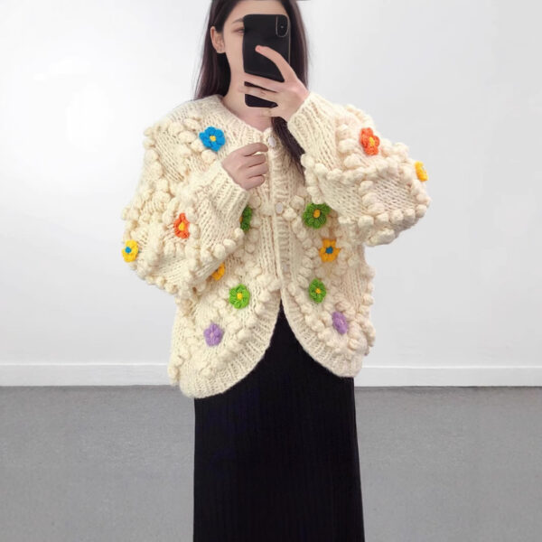 Women's Viscose Fiber Cardigan Crew Neck Long Sleeve Sweater Manufacturer - MOQ 100 pcs - Style 41049