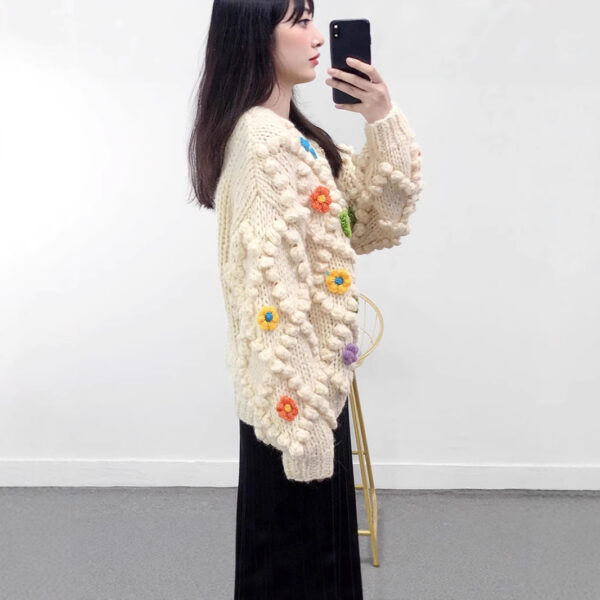 Women's Viscose Fiber Cardigan Crew Neck Long Sleeve Sweater Manufacturer - MOQ 100 pcs - Style 41049