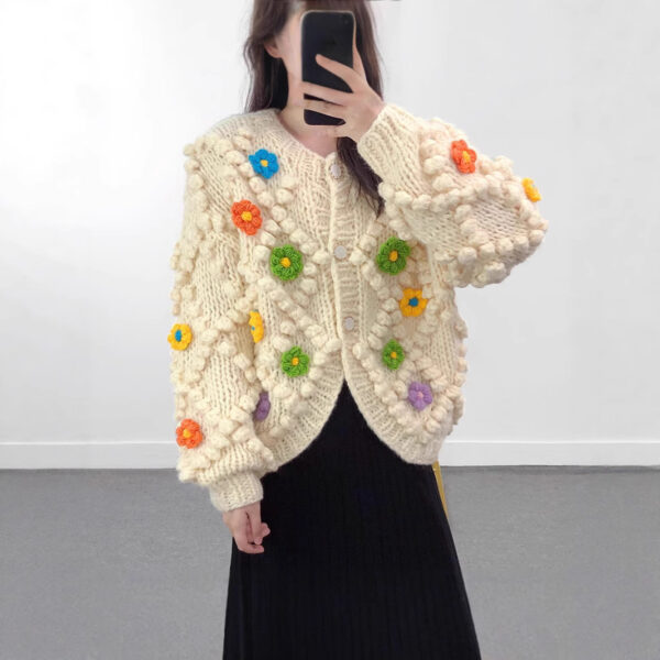Women's Viscose Fiber Cardigan Crew Neck Long Sleeve Sweater Manufacturer - MOQ 100 pcs - Style 41049