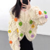 Women's Viscose Fiber Cardigan Crew Neck Long Sleeve Sweater Manufacturer - MOQ 100 pcs - Style 41049