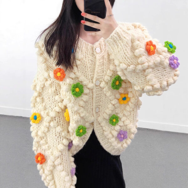 Women's Viscose Fiber Cardigan Crew Neck Long Sleeve Sweater Manufacturer - MOQ 100 pcs - Style 41049