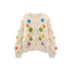 Women's Viscose Fiber Cardigan Crew Neck Long Sleeve Sweater Manufacturer - MOQ 100 pcs - Style 41049