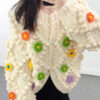 Women's Viscose Fiber Cardigan Crew Neck Long Sleeve Sweater Manufacturer - MOQ 100 pcs - Style 41049