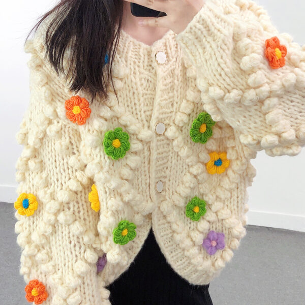 Women's Viscose Fiber Cardigan Crew Neck Long Sleeve Sweater Manufacturer - MOQ 100 pcs - Style 41049