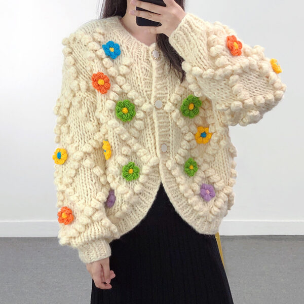 Women's Viscose Fiber Cardigan Crew Neck Long Sleeve Sweater Manufacturer - MOQ 100 pcs - Style 41049