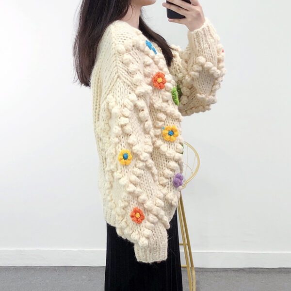 Women's Viscose Fiber Cardigan Crew Neck Long Sleeve Sweater Manufacturer - MOQ 100 pcs - Style 41049
