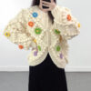 Women's Viscose Fiber Cardigan Crew Neck Long Sleeve Sweater Manufacturer - MOQ 100 pcs - Style 41049