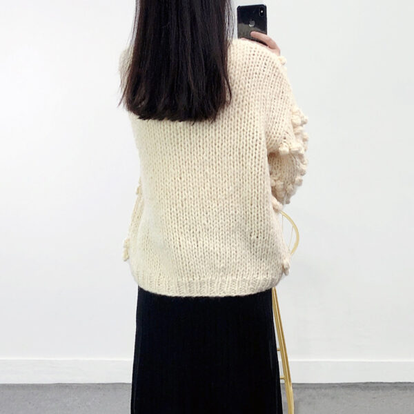 Women's Viscose Fiber Cardigan Crew Neck Long Sleeve Sweater Manufacturer - MOQ 100 pcs - Style 41049