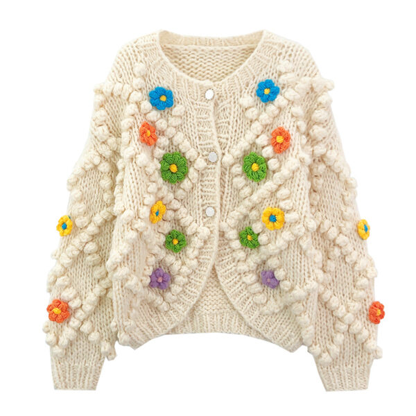 Women's Viscose Fiber Cardigan Crew Neck Long Sleeve Sweater Manufacturer - MOQ 100 pcs - Style 41049