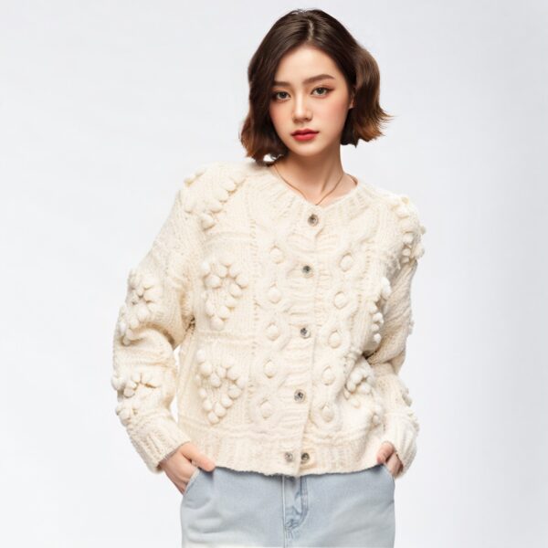 Women's Cardigan Crew Neck Long Sleeve Sweater Manufacturer - MOQ 100 pcs - Style 41060 Women's Cardigan Crew Neck Long Sleeve Sweater Manufacturer - MOQ 100 pcs - Style 41060