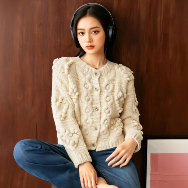 Women's Cardigan Crew Neck Long Sleeve Sweater Manufacturer - MOQ 100 pcs - Style 41060 Women's Cardigan Crew Neck Long Sleeve Sweater Manufacturer - MOQ 100 pcs - Style 41060