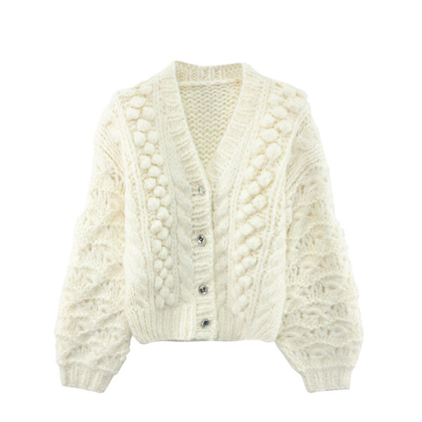 Women's Cardigan V Neck Long Sleeve Sweater Manufacturer - MOQ 100 pcs - Style 41063