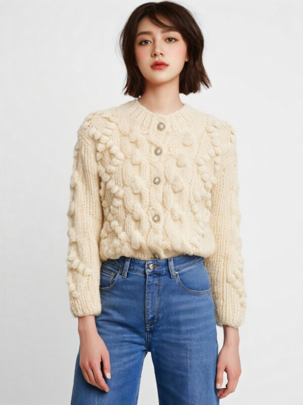 Women's Cardigan Crew Neck Long Sleeve Sweater Manufacturer - MOQ 100 pcs - Style 41074 Women's Cardigan Crew Neck Long Sleeve Sweater Manufacturer - MOQ 100 pcs - Style 41074