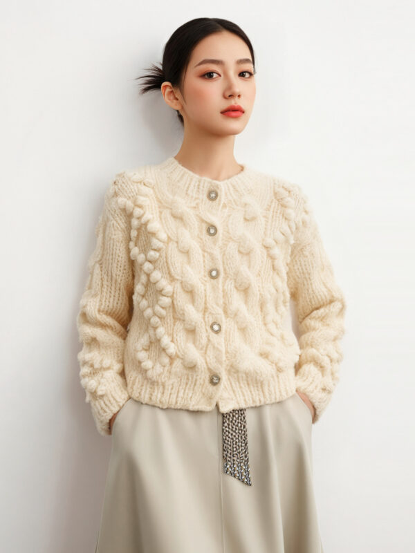 Women's Cardigan Crew Neck Long Sleeve Sweater Manufacturer - MOQ 100 pcs - Style 41074 Women's Cardigan Crew Neck Long Sleeve Sweater Manufacturer - MOQ 100 pcs - Style 41074