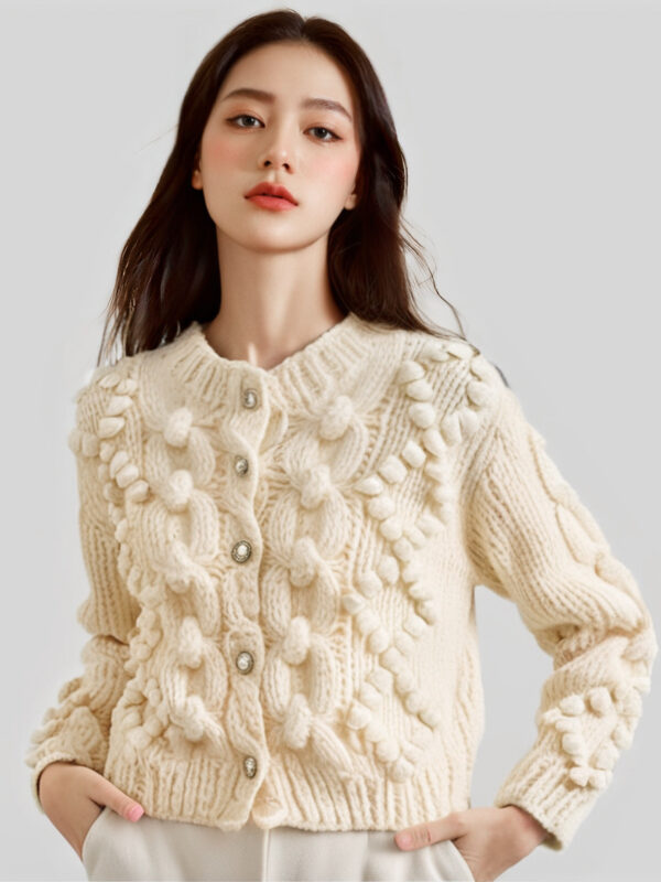 Women's Cardigan Crew Neck Long Sleeve Sweater Manufacturer - MOQ 100 pcs - Style 41074 Women's Cardigan Crew Neck Long Sleeve Sweater Manufacturer - MOQ 100 pcs - Style 41074