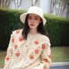 Women's Angora Goat Wool Cardigan Crew Neck Long Sleeve Sweater Manufacturer - MOQ 100 pcs - Style 41078