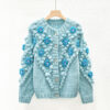 Women's Angora Goat Wool Cardigan Crew Neck Long Sleeve Sweater Manufacturer - MOQ 100 pcs - Style 41078