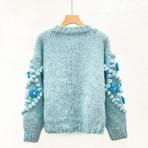 Women's Angora Goat Wool Cardigan Crew Neck Long Sleeve Sweater Manufacturer - MOQ 100 pcs - Style 41078