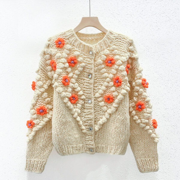 Women's Angora Goat Wool Cardigan Crew Neck Long Sleeve Sweater Manufacturer - MOQ 100 pcs - Style 41078