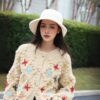 Women's Cardigan Crew Neck Long Sleeve Sweater Manufacturer - MOQ 100 pcs - Style 41080