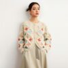 Women's Cardigan Crew Neck Long Sleeve Sweater Manufacturer - MOQ 100 pcs - Style 41080