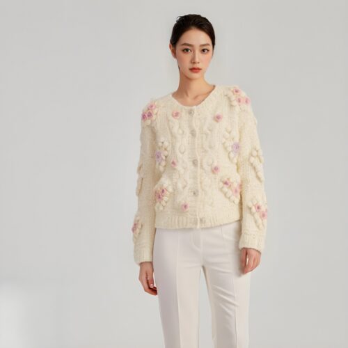 Women's Cardigan Crew Neck Long Sleeve Sweater Manufacturer - MOQ 100 pcs - Style 41084 Women's Cardigan Crew Neck Long Sleeve Sweater Manufacturer - MOQ 100 pcs - Style 41084