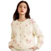 Women's Cardigan Crew Neck Long Sleeve Sweater Manufacturer - MOQ 100 pcs - Style 41084