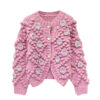 Women's Angora Goat Wool Cardigan Crew Neck Long Sleeve Sweater Manufacturer - MOQ 100 pcs - Style 41087